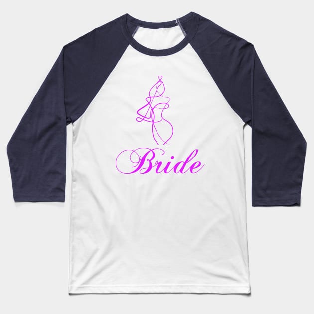 Bride to Be Bachelorette Party. Woman Line Art Baseball T-Shirt by Space Sense Design Studio